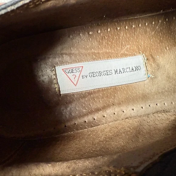 Guess Black & White Western Ankle Booties: 90s Leather Cutout Size 81/2B Cowgirl - Picture 2 of 8